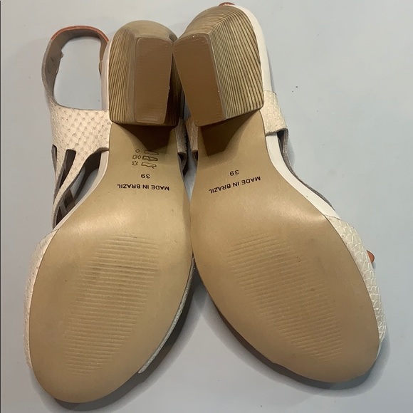 Tervolina wooden stacked heels. Orange/cream sz 39 - Picture 6 of 8